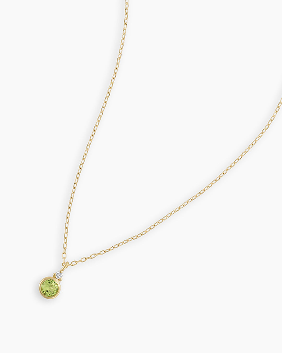 Peridot Birthstone Necklace August Birthstone Necklace   || option::14k Solid Gold, Peridot - August