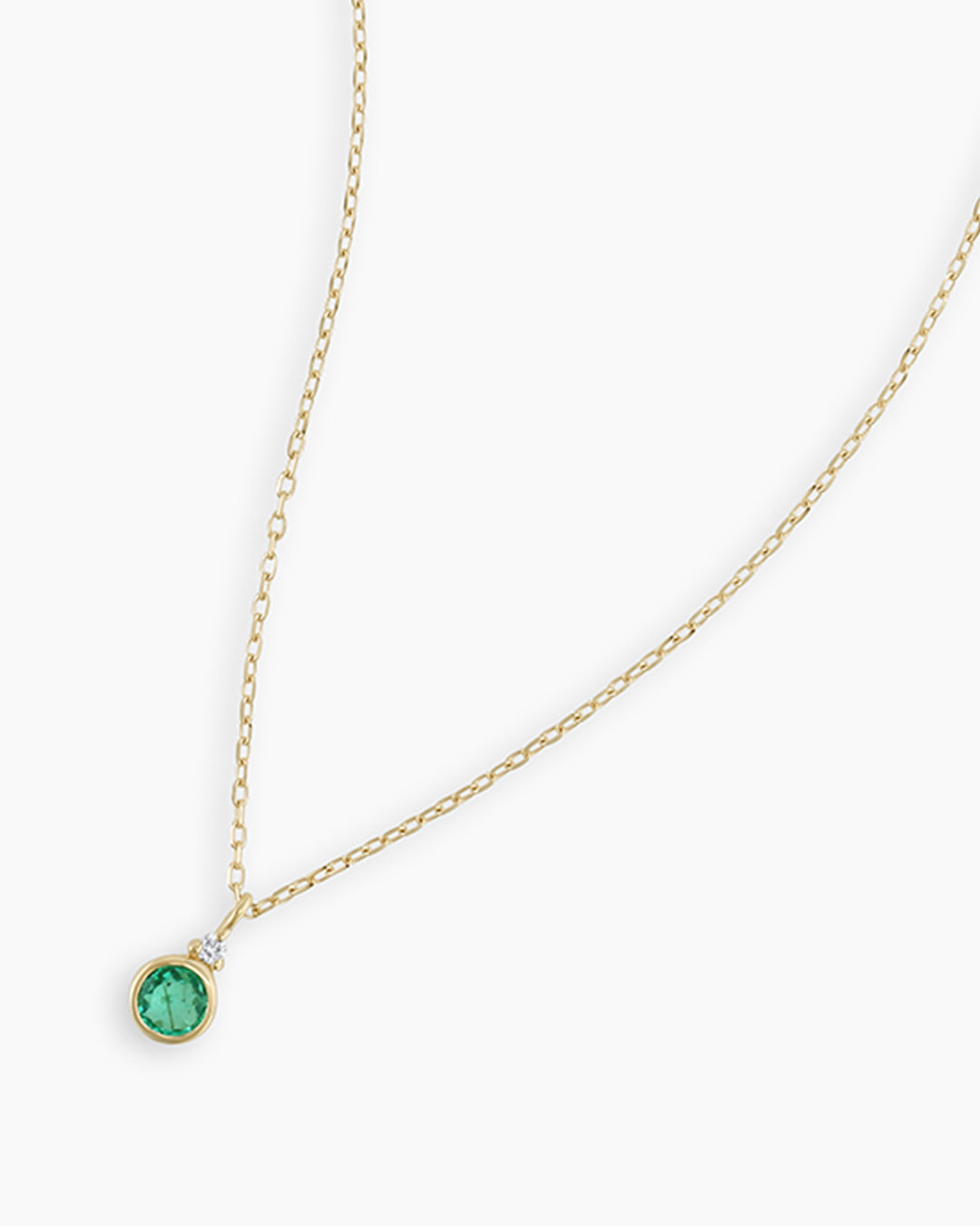 Emerald Birthstone Necklace  Birthstone Necklace   || option::14k Solid Gold, Emerald - May