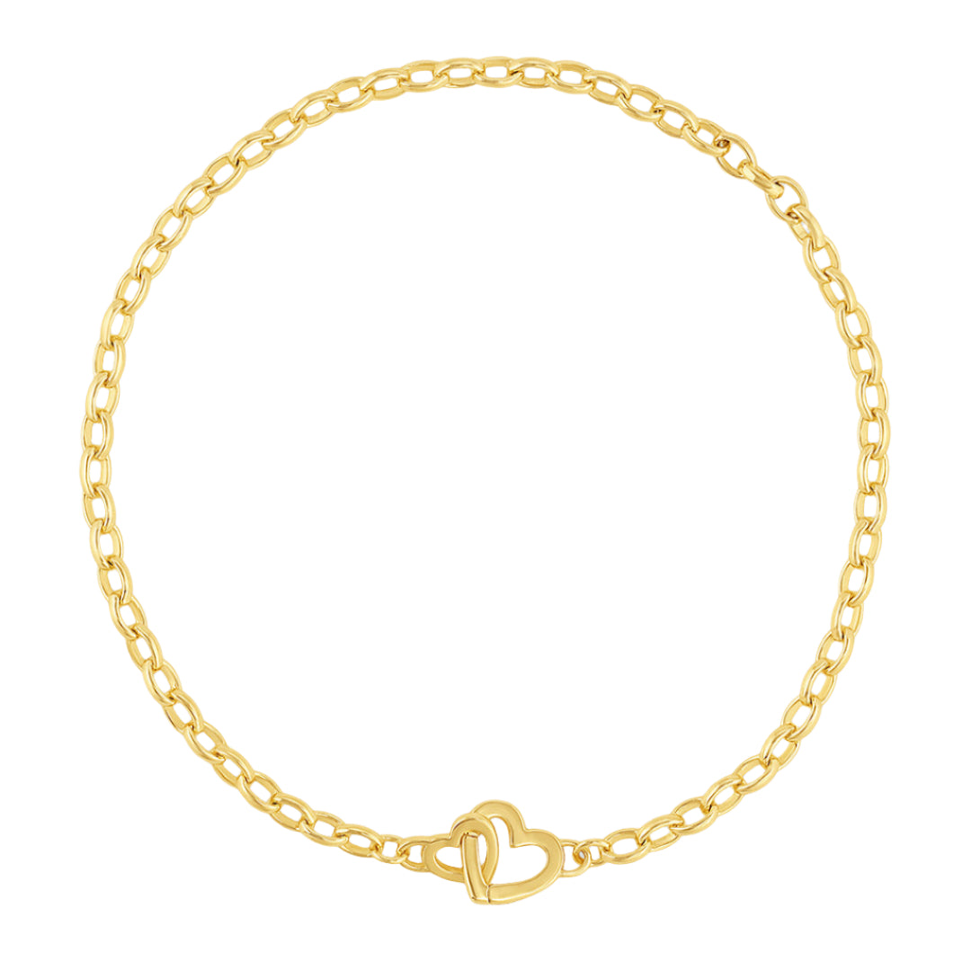 Parker Heart Mini Bracelet || option::18k Gold Plated