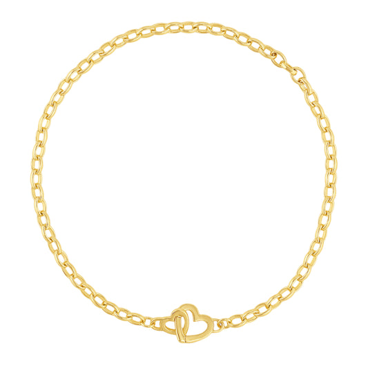 Parker Heart Mini Bracelet || option::18k Gold Plated