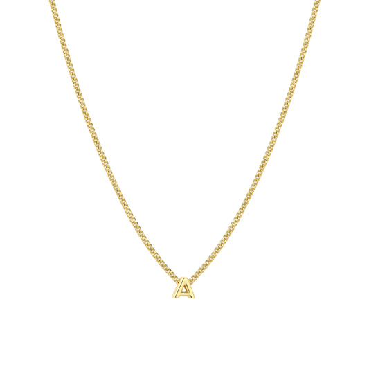 Wilder Mini Alphabet Necklace || option::18k Gold Plated, A