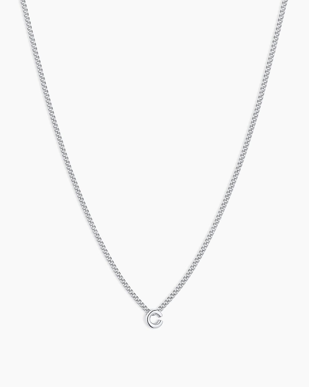 Wilder Mini Alphabet Necklace || option::Silver Plated, C