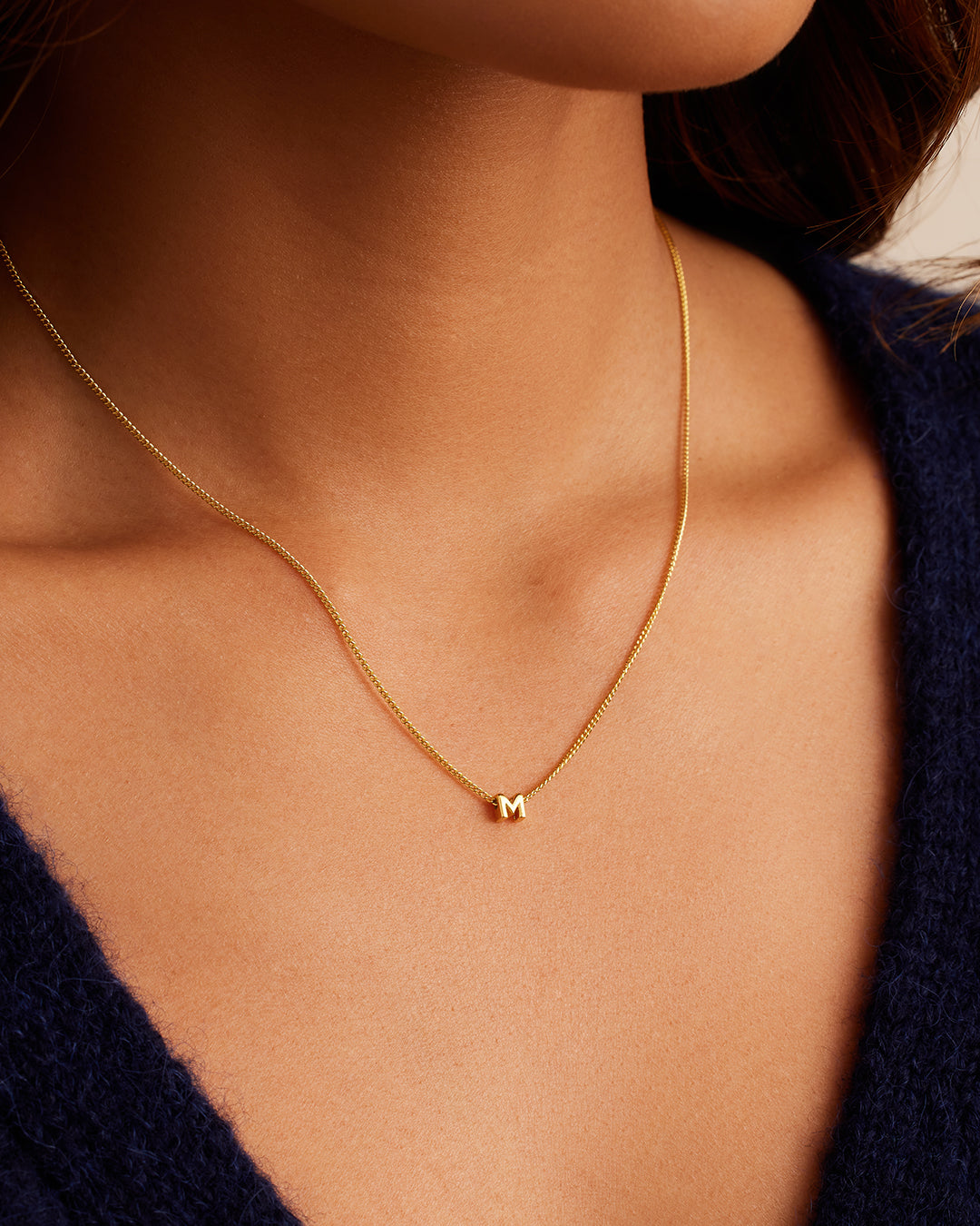 Wilder Mini Alphabet Necklace || option::18k Gold Plated, M