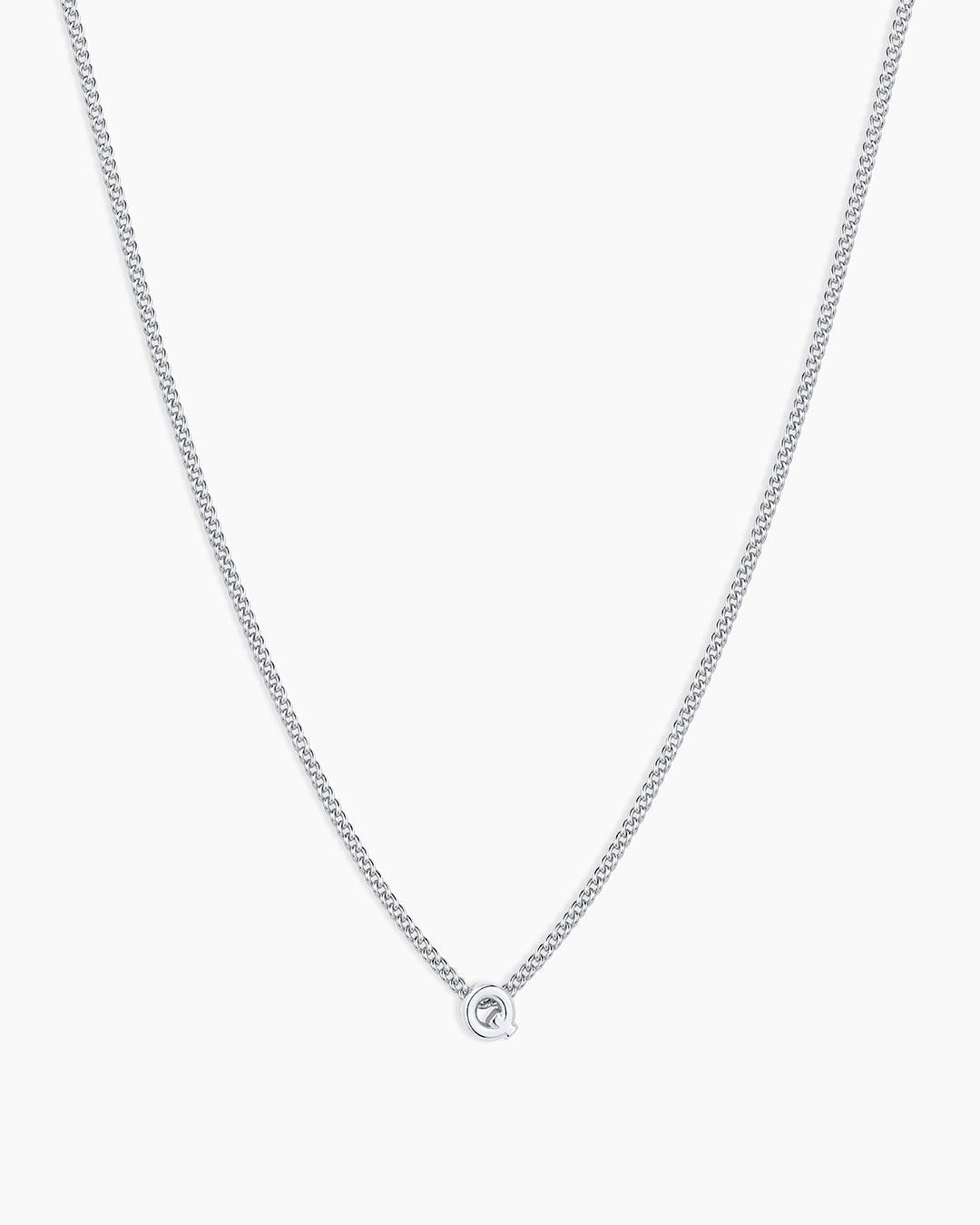 Wilder Mini Alphabet Necklace || option::Silver Plated, Q