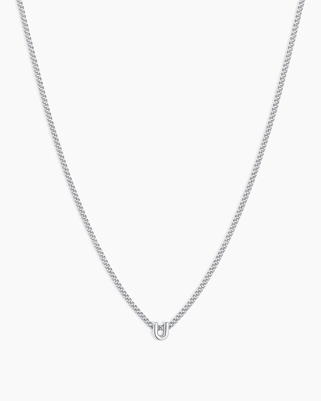 Wilder Mini Alphabet Necklace || option::Silver Plated, U