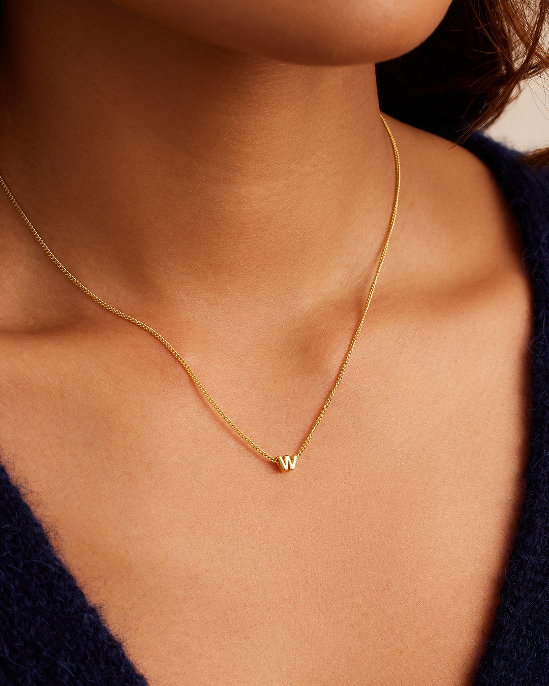 Wilder Mini Alphabet Necklace || option::18k Gold Plated, W